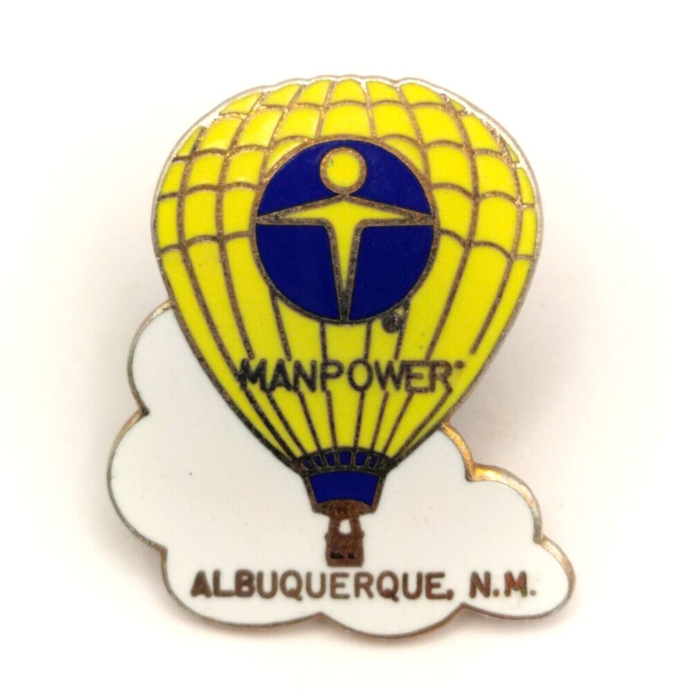 Manpower Hot Air Balloon Vintage Pin Albuquerque New Mexico
